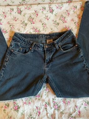 Low waist Dark blue denim jeans women’s straight Jeans